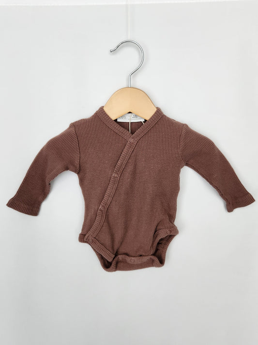 Zara Waffle Layette Bodysuit • 1-3 months