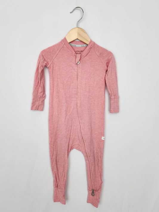 Loulou Lollipop Pink Tencel Zip Romper • 12-18 months