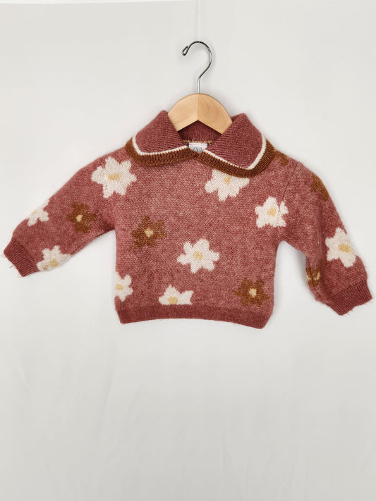 Zara Floral Soft Knit Sweater • 18-24 months