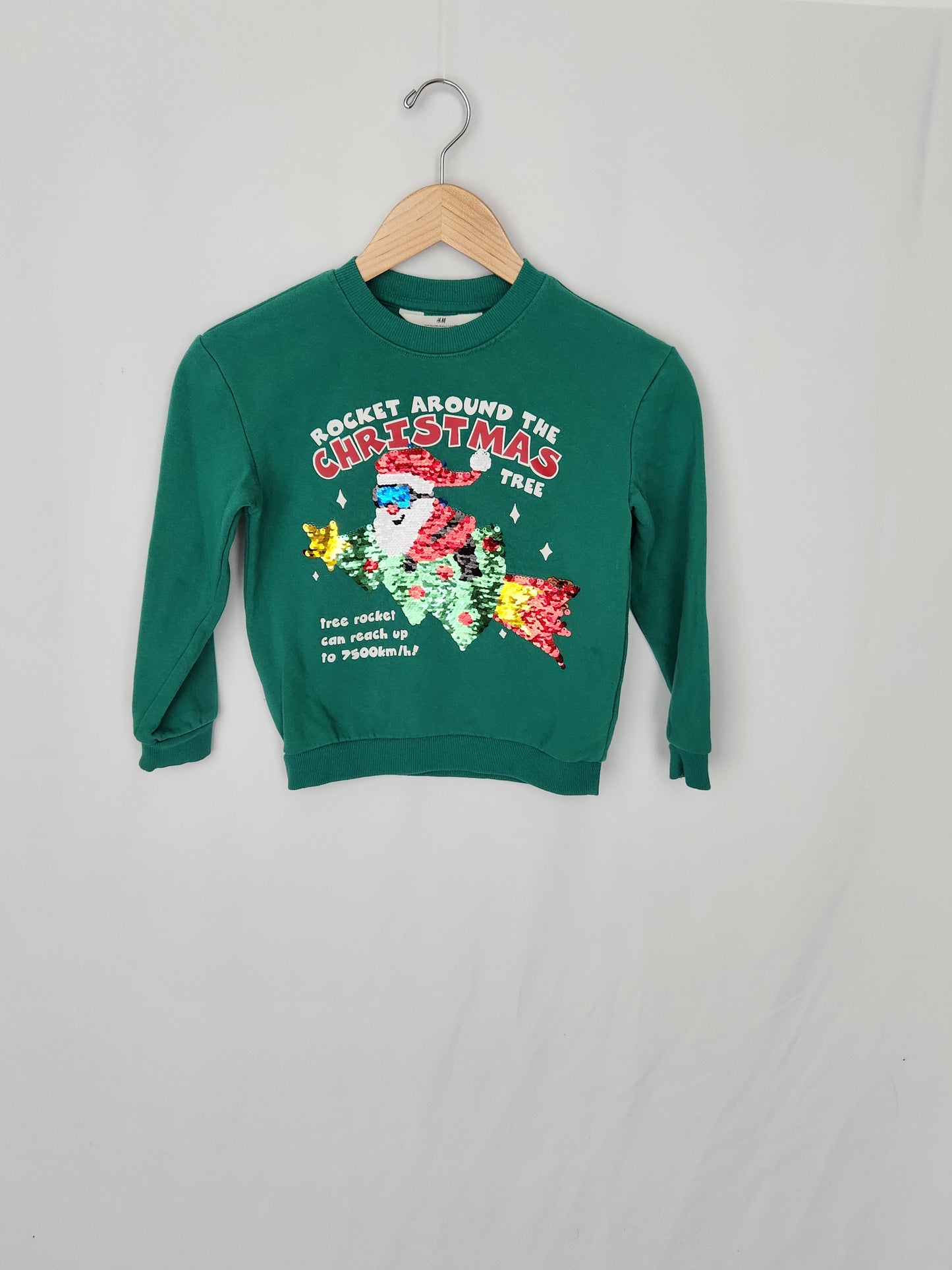 H&M Christmas Rocket Sweatshirt • 6-8 years