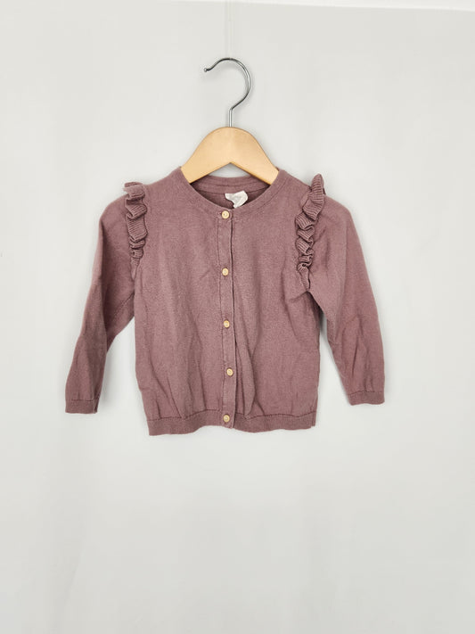 H&M Dusty Rose Thin Knit Cardigan • 9-12 months