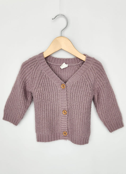 H&M Purple Chunky Knit Cardigan • 6-9 months