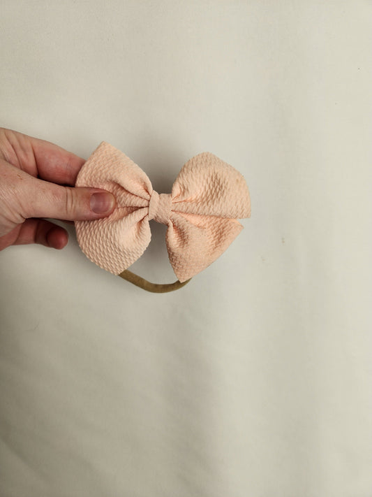 Pale Pink Nylon Stretchy Bow