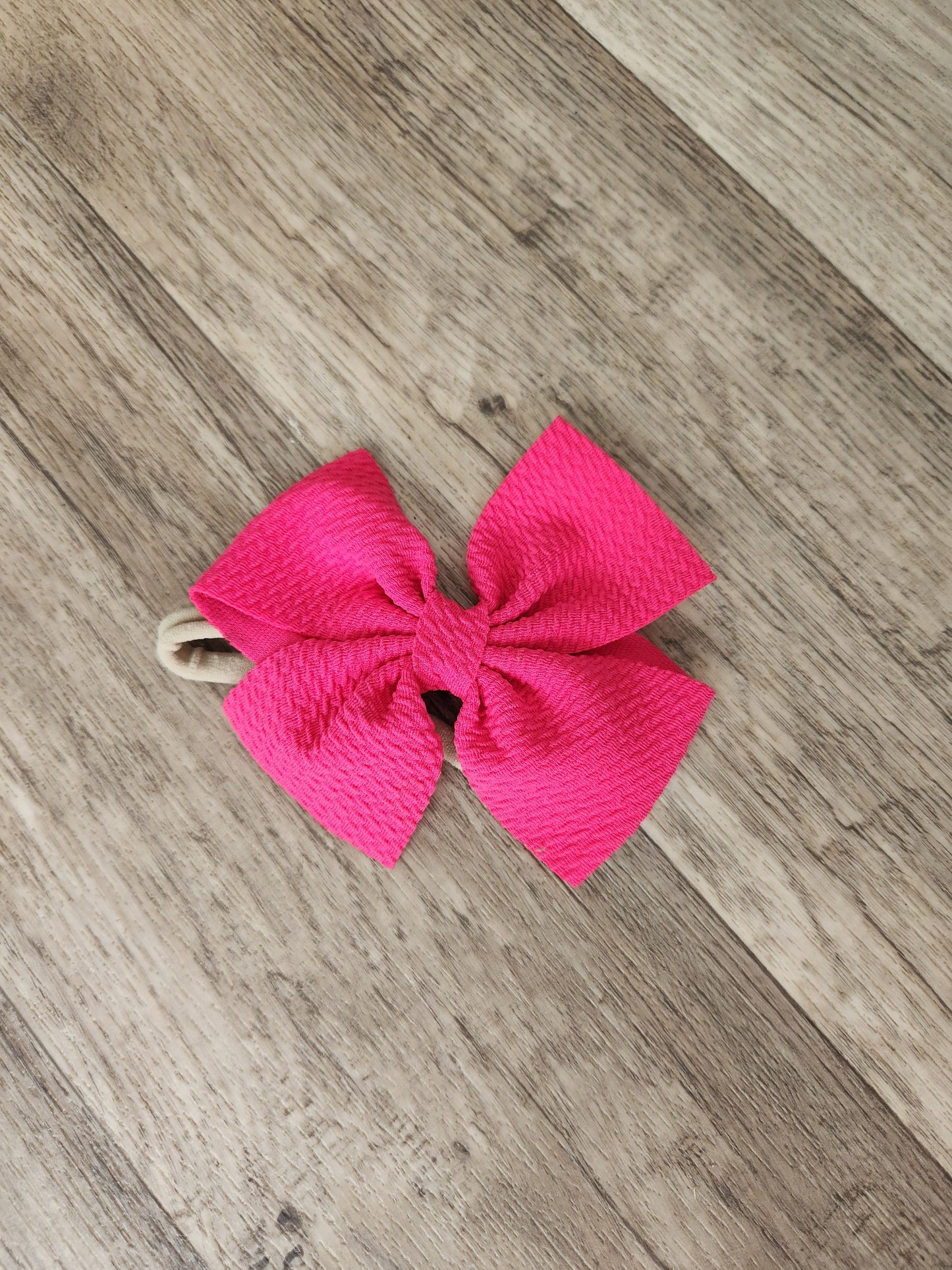 Hot Pink Nylon Stretchy Bow