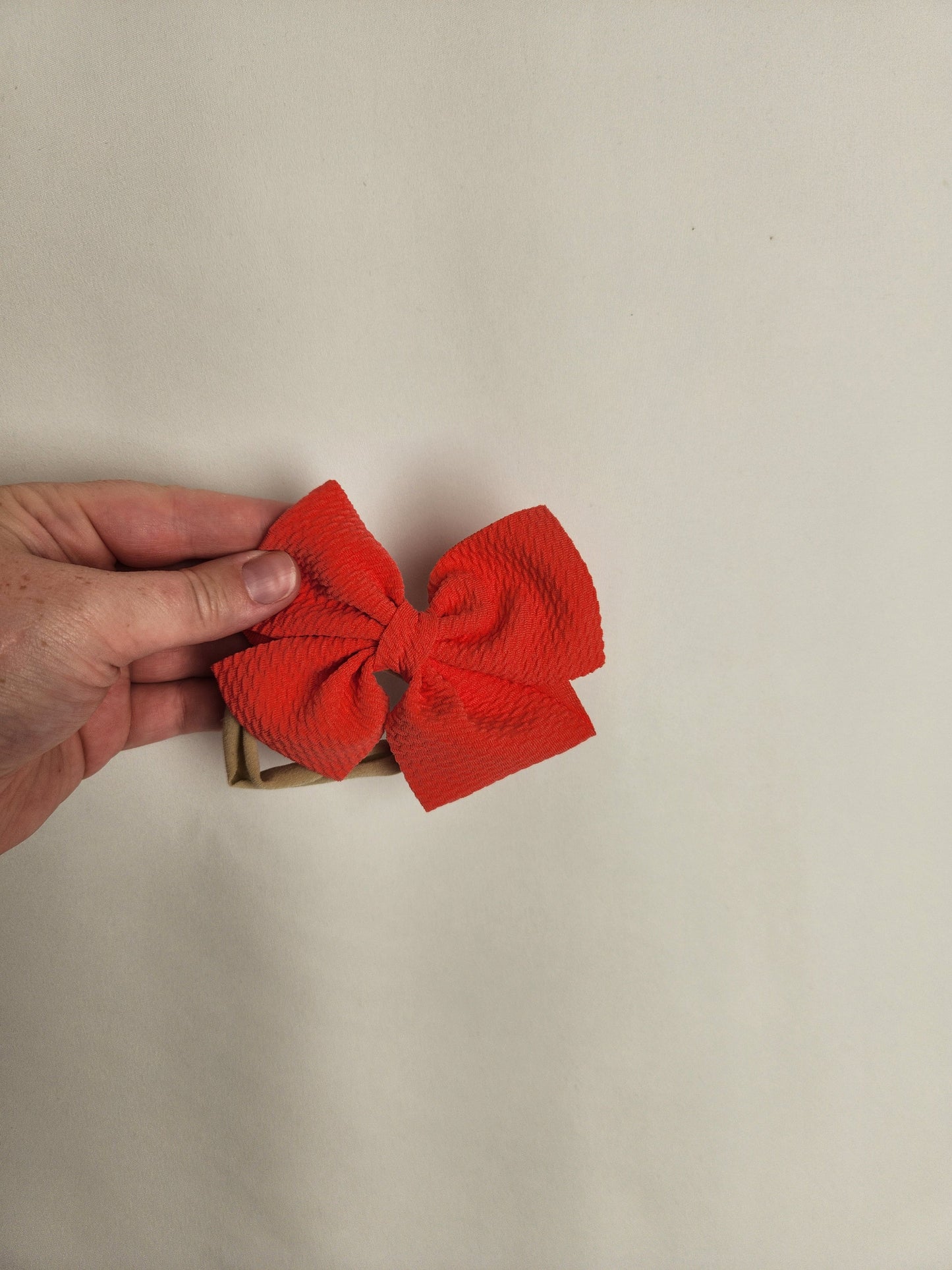 Salmon Nylon Stretchy Bow