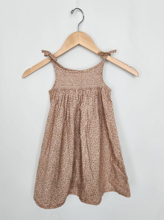 Wheat Organic Cotton Dainty Floral Dress • 4 years