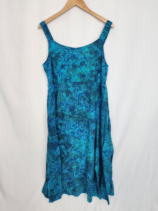 Blue Sky Clothing Blue Patterned Dress • X-Large