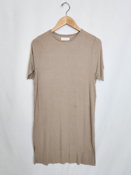 Oak & Fort Taupe Ribbed Dress  *stains* • Small