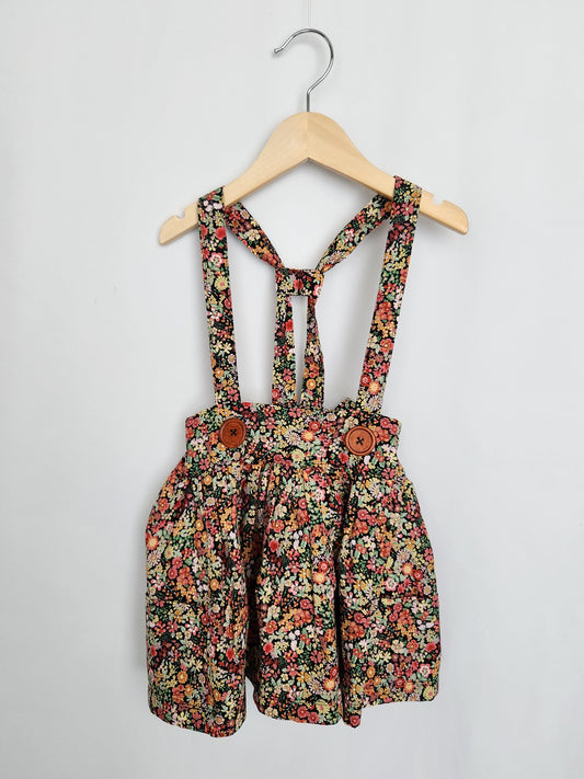 Nest & Nurture Floral Savannah Suspender Skirt • 2T