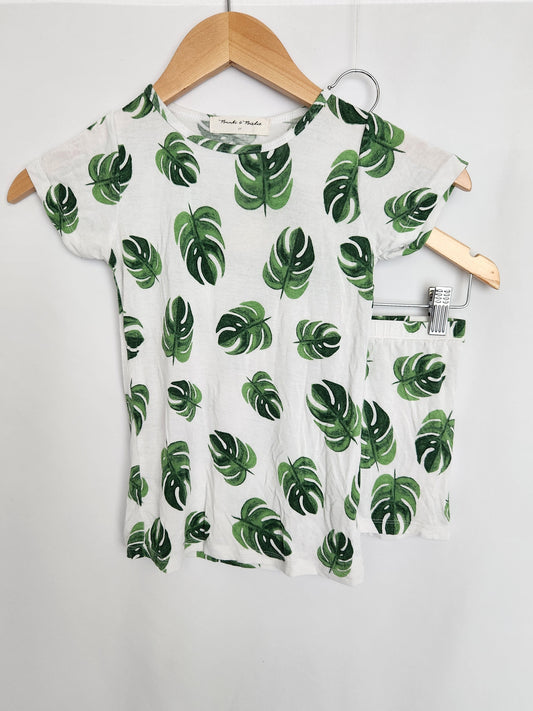 Bambi & Birdie Palm Leaf Pajamas • 5T (2)