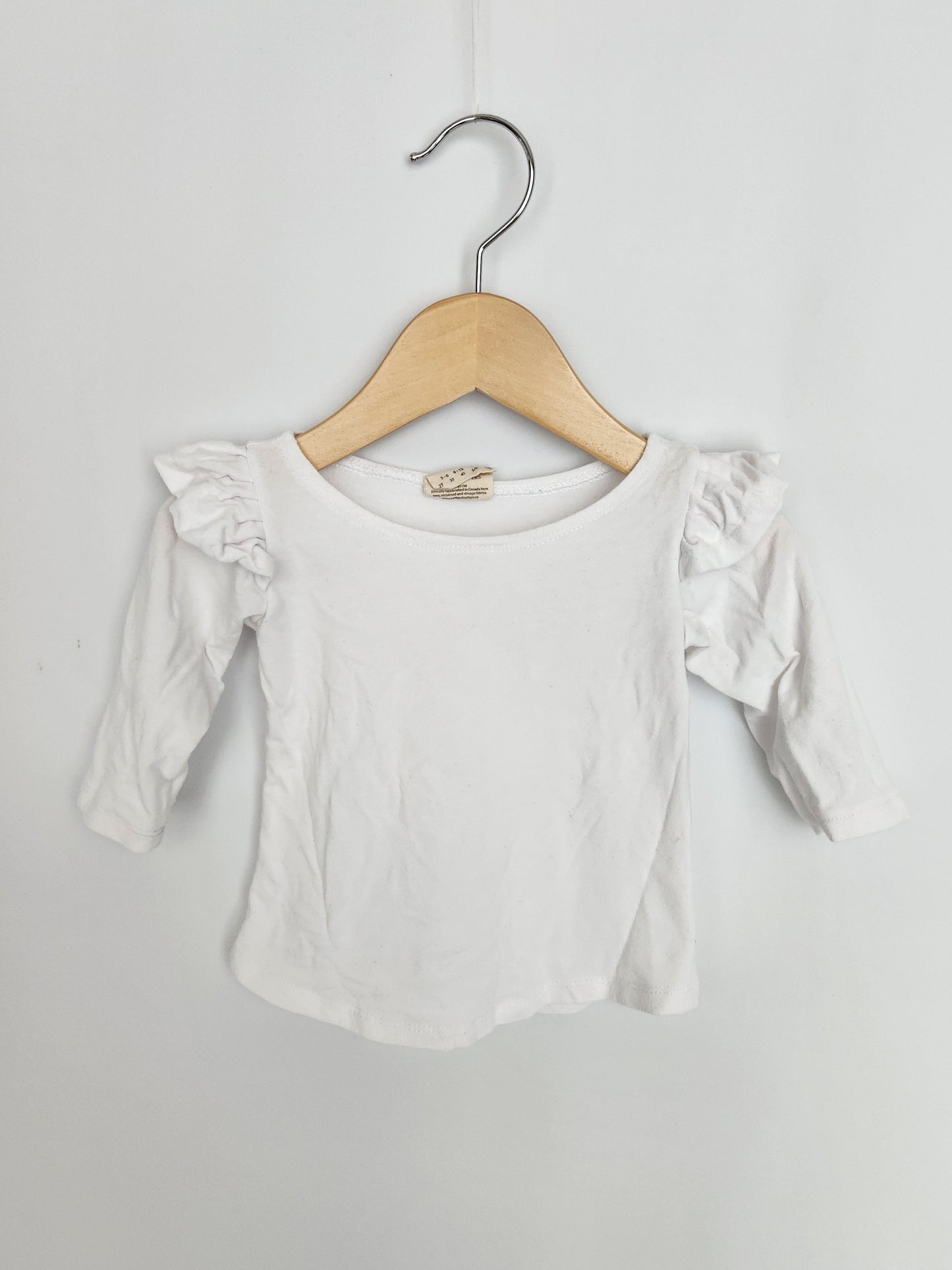 Nest & Nurture White Millie Ruffle Top • 12-24 months