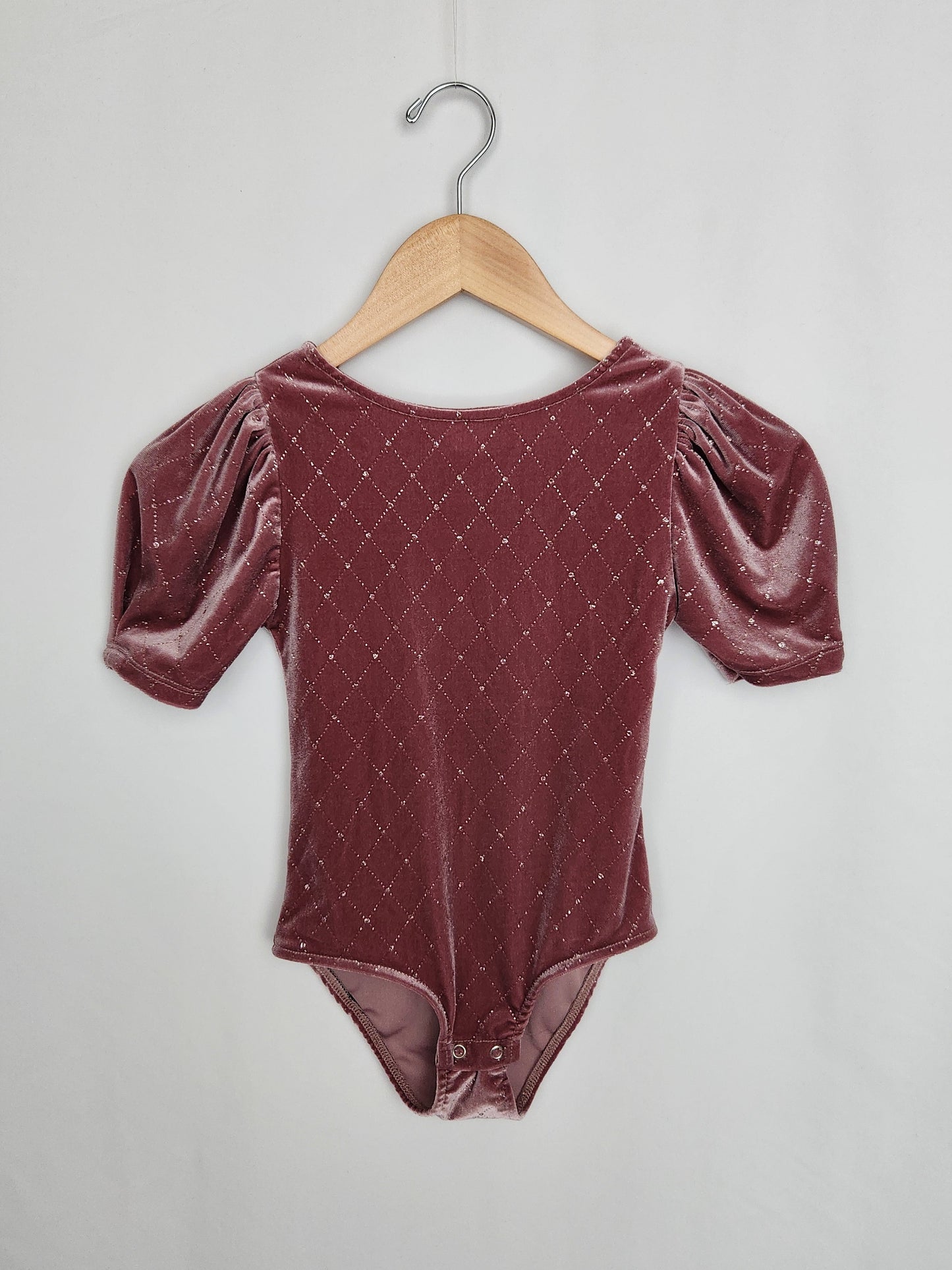 Zara Velvet Puff Sleeve Bodysuit • 8 years