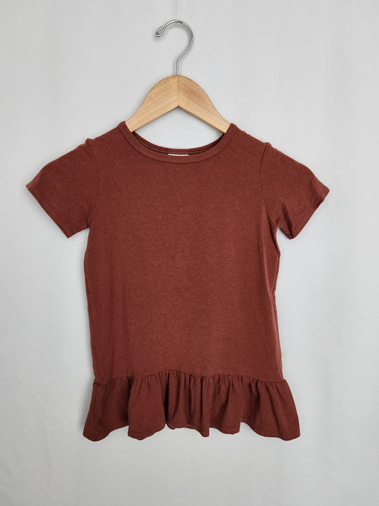 Jax & Lennon Cranberry Peplum Tunic • 5-6 years