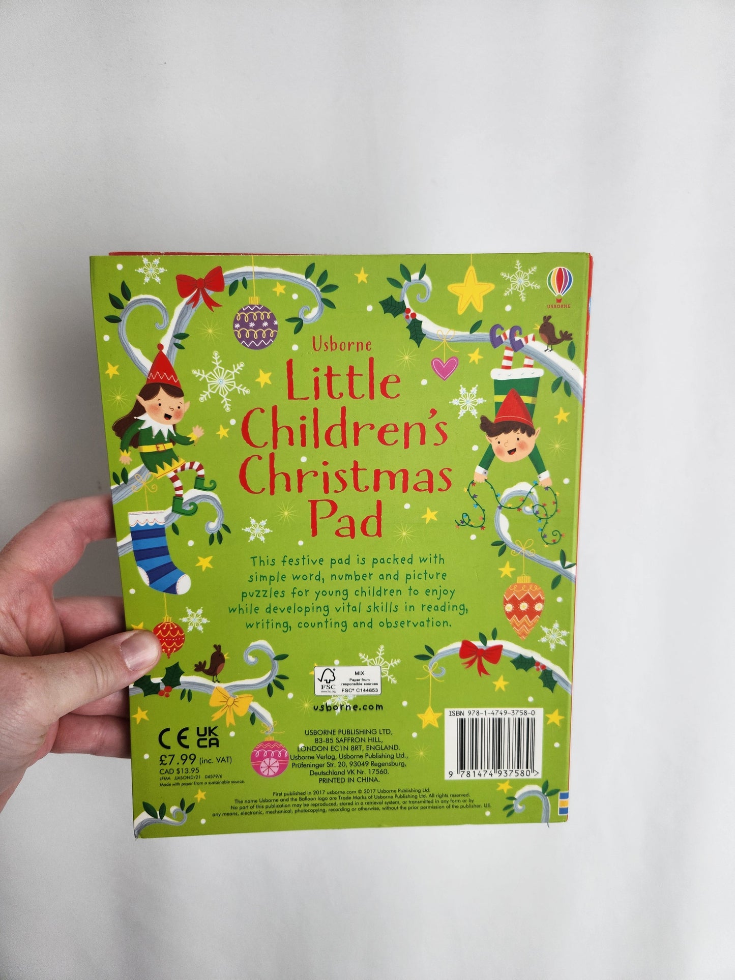 NEW Usborne Little Childrens Christmas Pad • Softover Activity Book