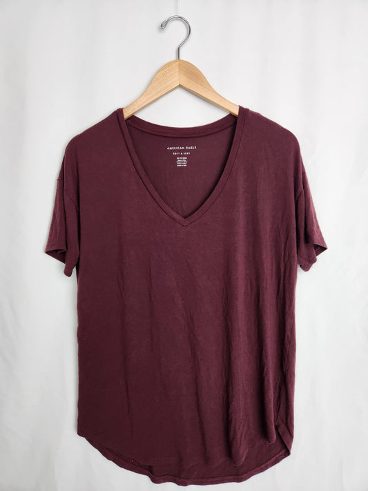 American Eagle Soft & Sexy Red Modal Tee • X-Small