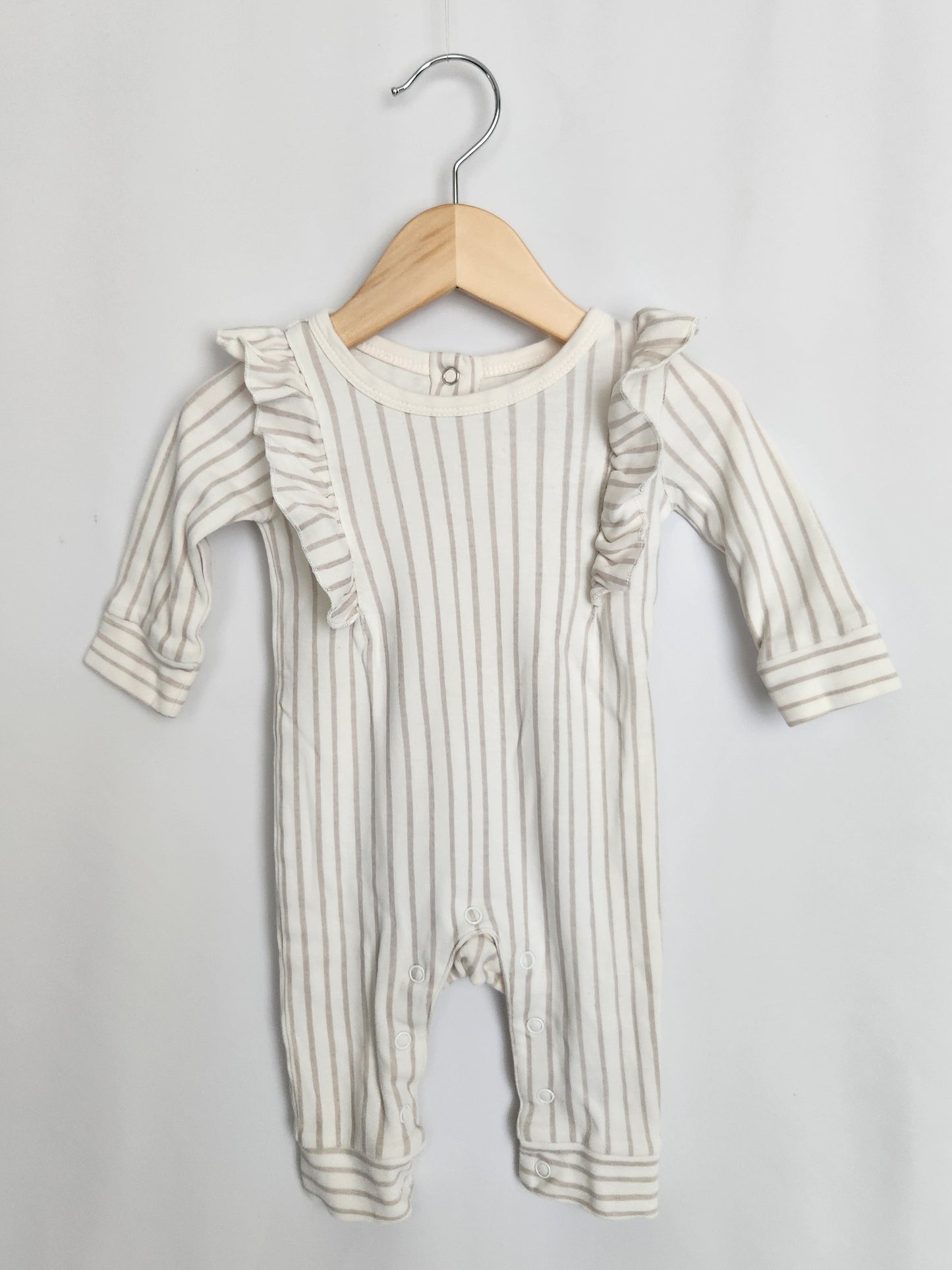 Pehr Organic Cotton Stripe Snap Romper • 0-3 months