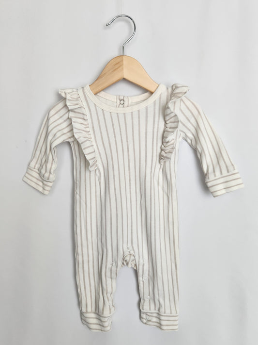 Pehr Organic Cotton Stripe Snap Romper • 0-3 months