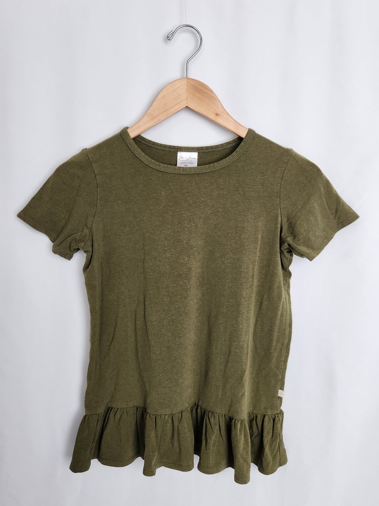 Jax & Lennon Olive Peplum Tunic • 10-11 years