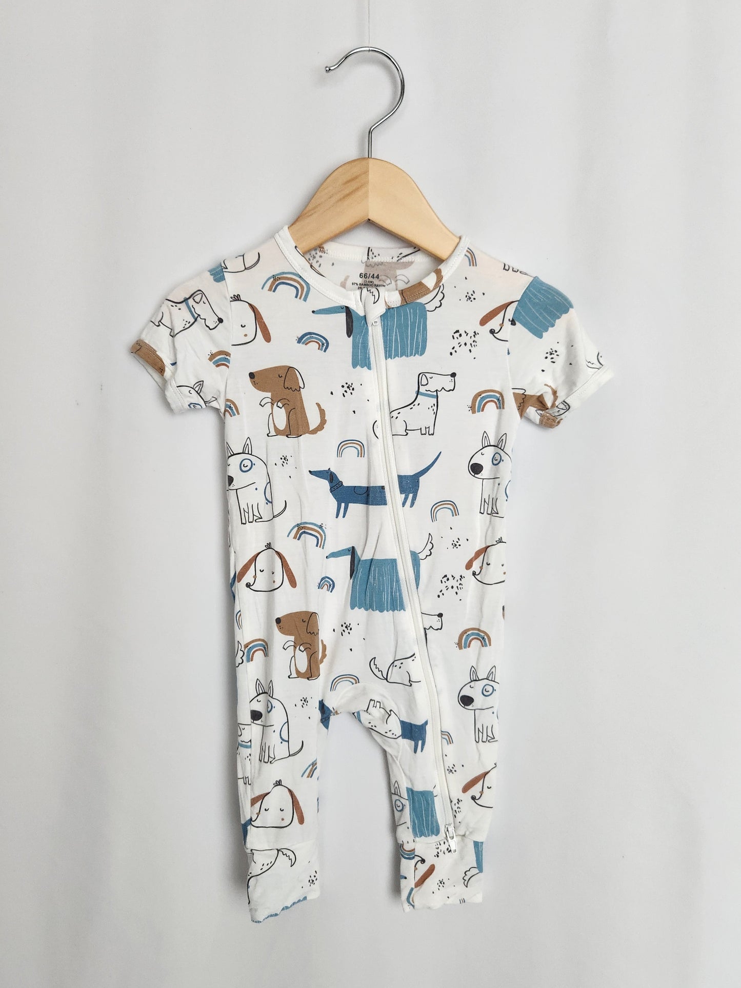 Bamboo Puppy Zip Romper • 3-6 months