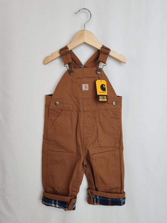 NEW Carhartt Plaid Lined Overalls • 12 months