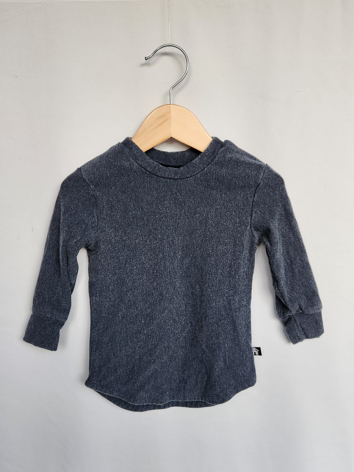 Cabin Fever Navy Tencel/Organic Cotton Long Sleeve Shirt • 18-24 months