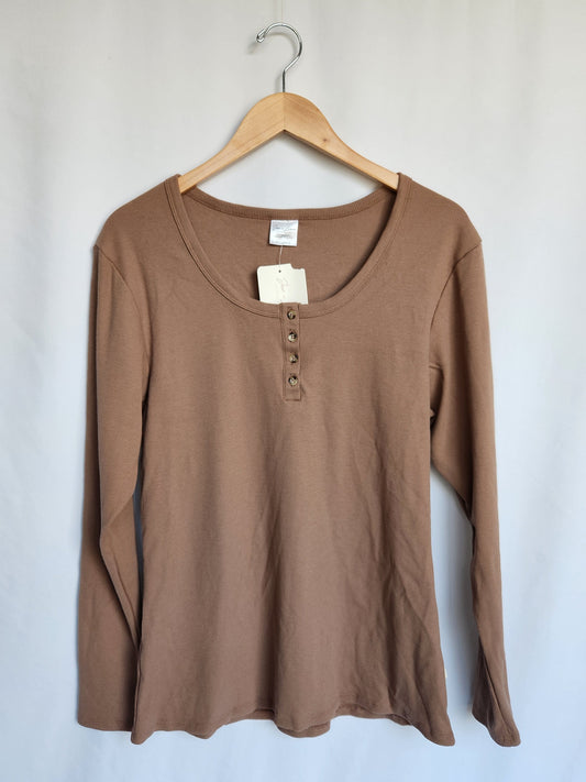 NEW Jax & Lennon Mocha Ribbed Henley • XX-Large