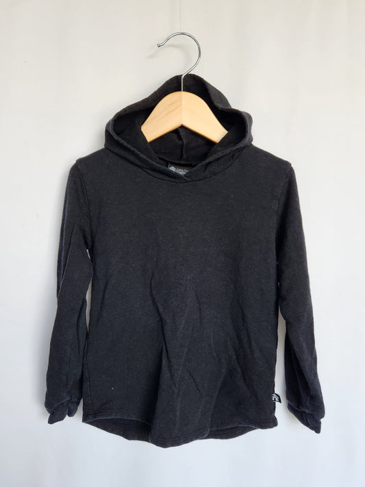 Cabin Fever Black Lyocell/Organic Cotton Hoodie • 4T