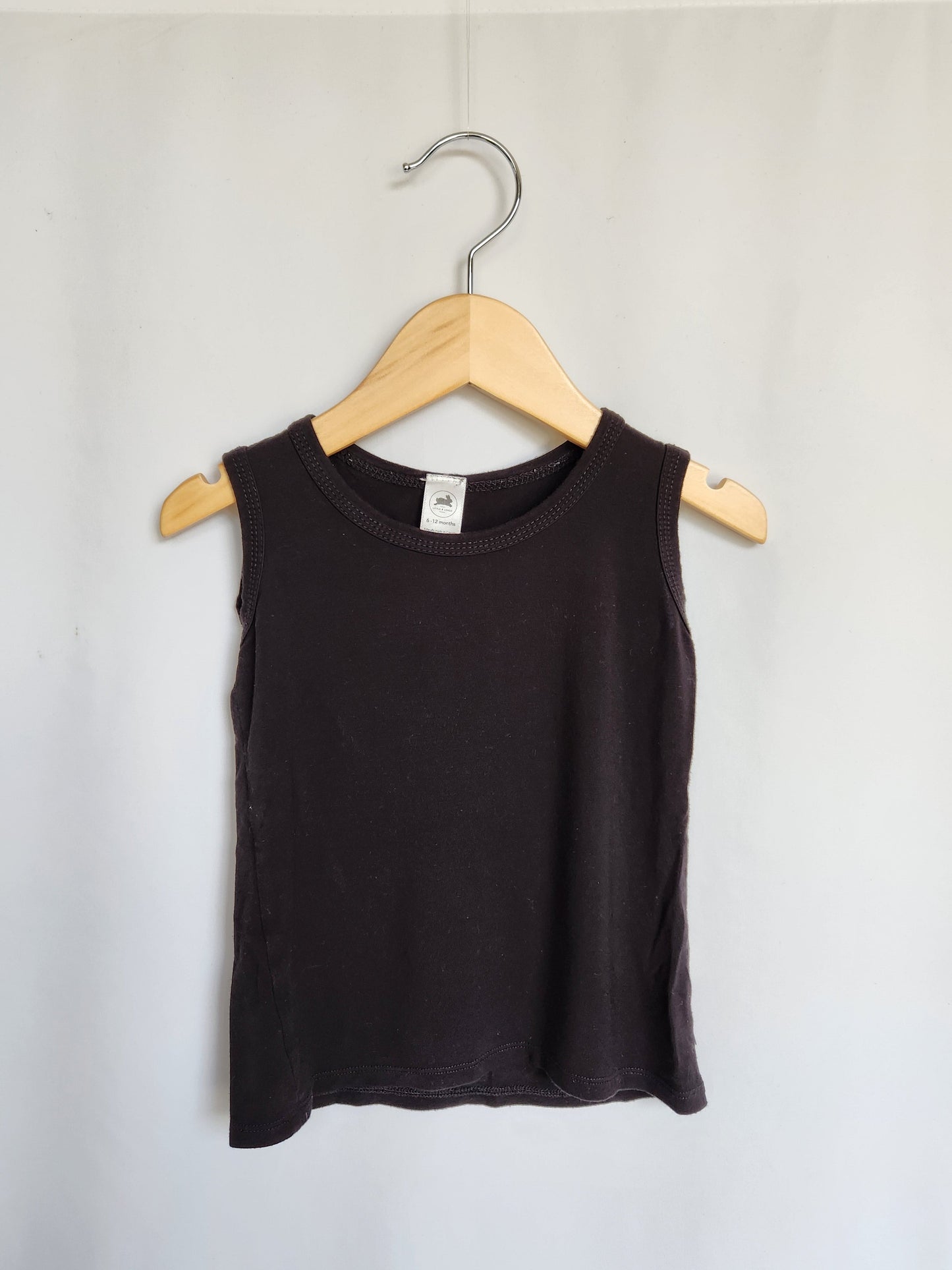 Little & Lively Black Bamboo Tank • 6-12 months