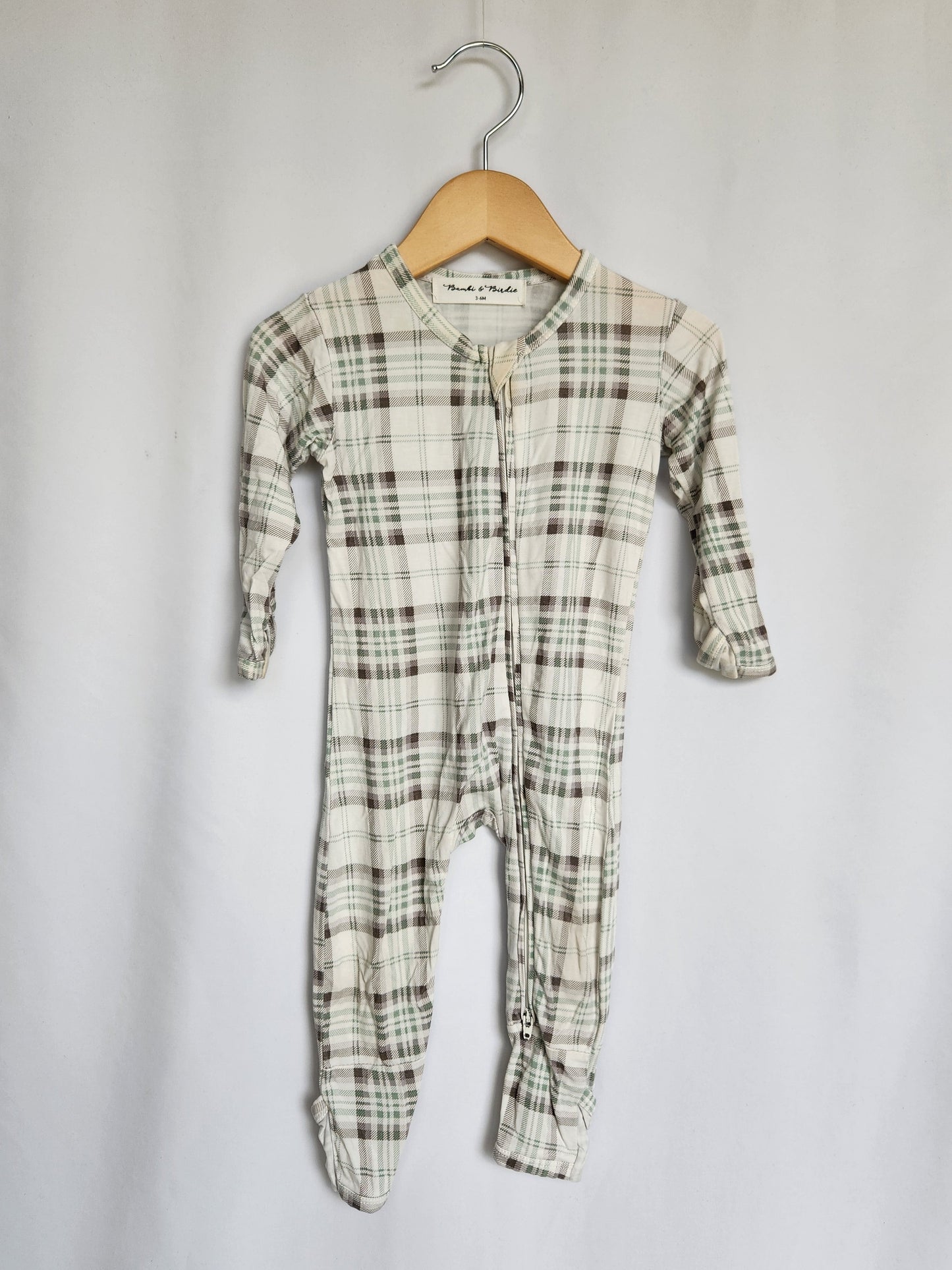 PLAY Bambi & Birdie Plaid Zip Romper • 3-6 months