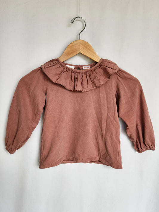 Zara Mauve Collared Top • 4-5 years