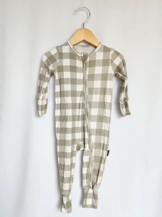 Belan J Sage Gingham Zip Footie • 12-18 months