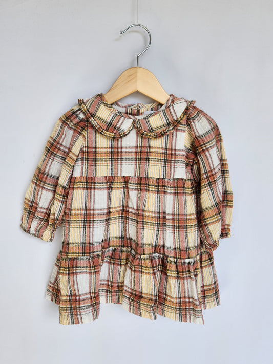 Zara Plaid Collared Dress • 12-18 months