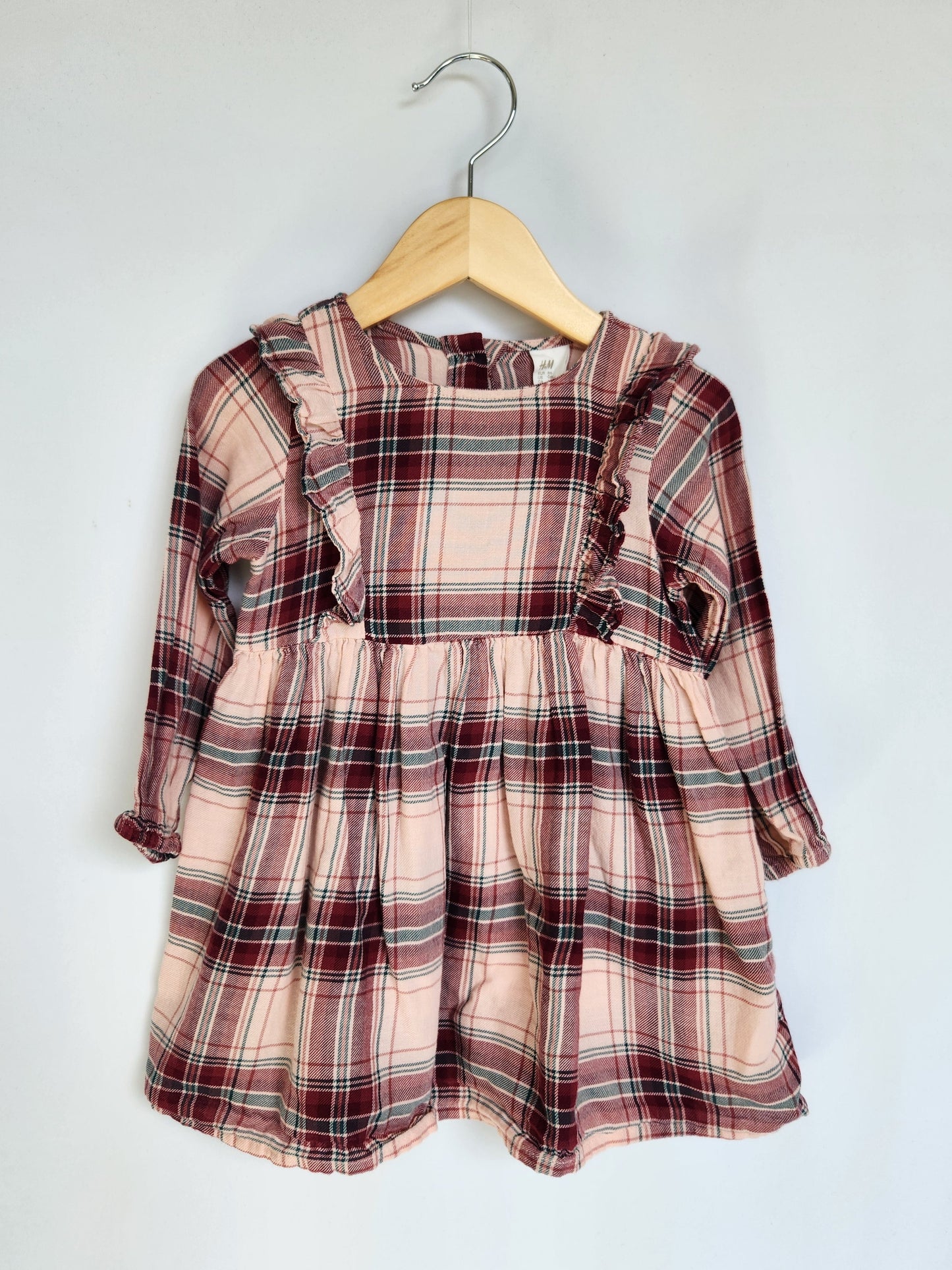 H&M Pink Plaid Dress • 12-18 months