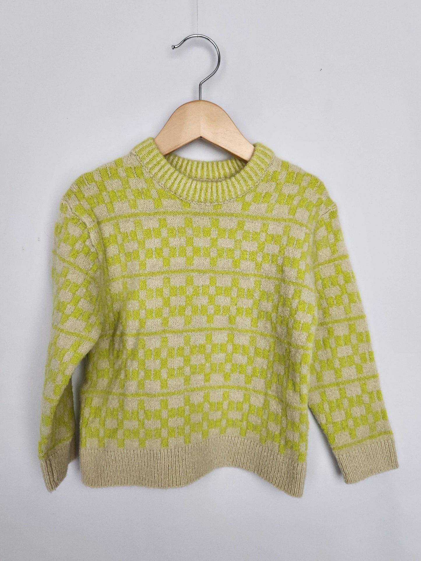 Zara Yellow Pattern Soft Knit Sweater • 2-3 years