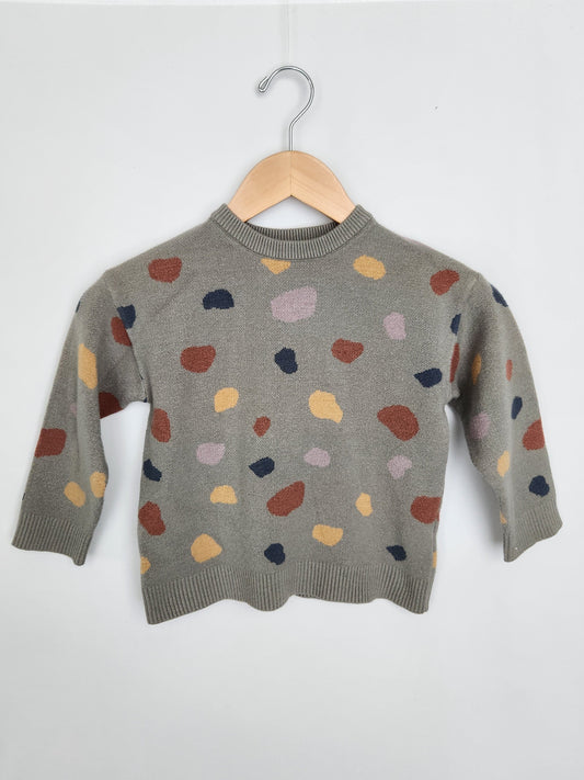 Zara Abstract Spots Sweater • 4-5 years