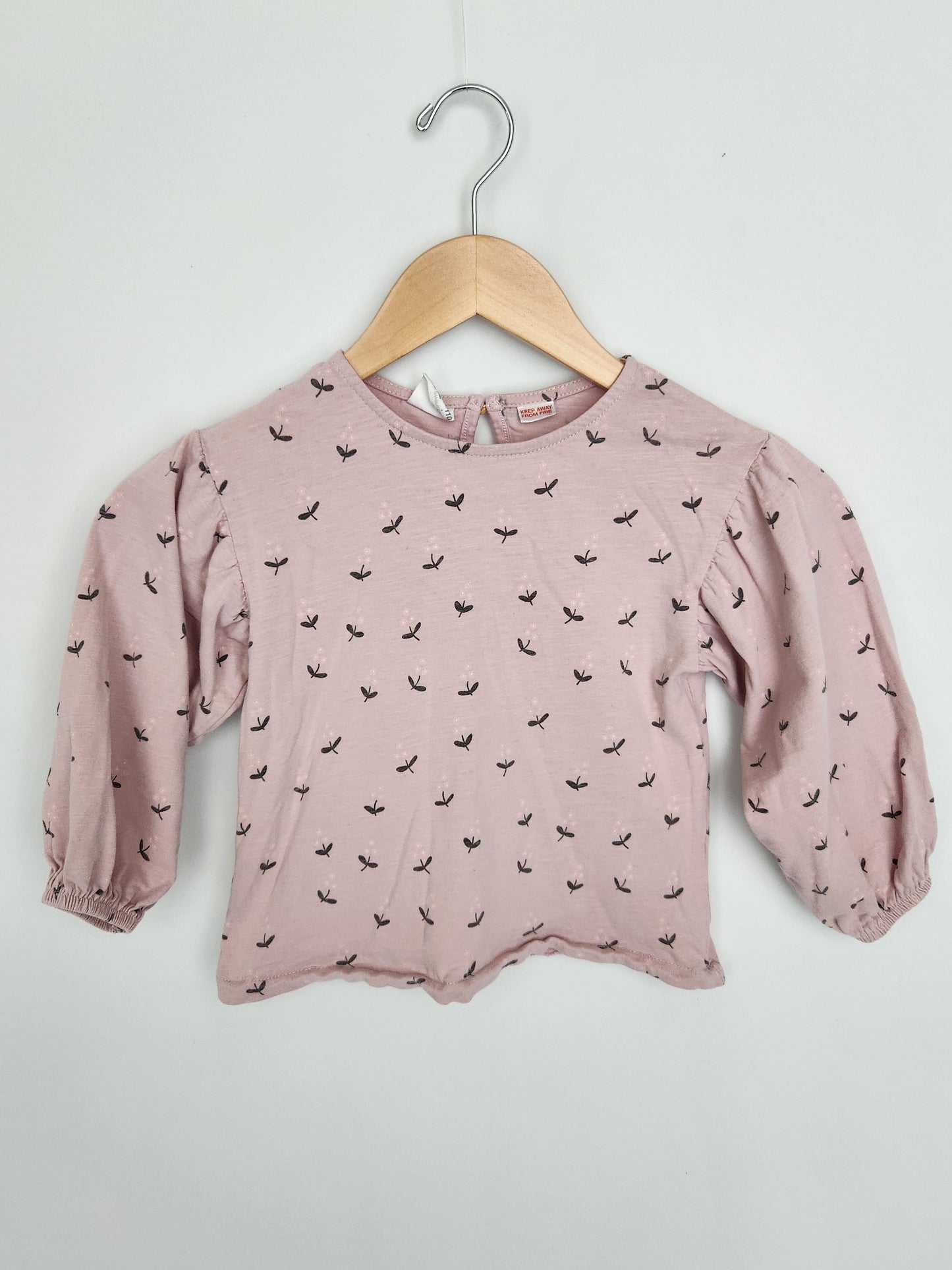 Zara Pink Sprouts Puff Sleeve Top • 4-5 years