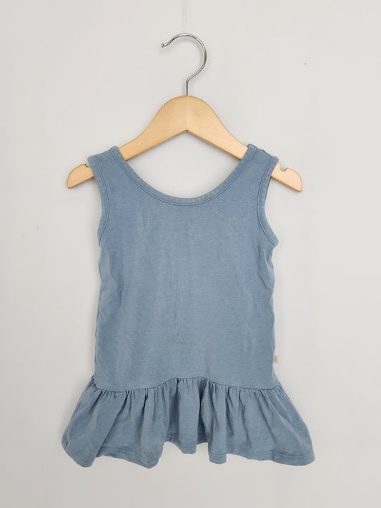 Jax & Lennon Sky Peplum Tank *stain* • 12-18 months