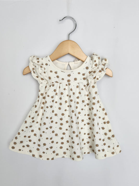 Quincy Mae Ruffle Sleeve Organic Cotton Floral Dress • 6-12 months