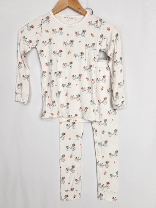 Bambi & Birdie Bicycles Bamboo Pajamas *stain* • 5T