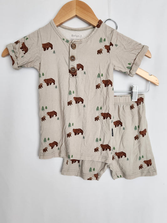 Belan J Bamboo Bear Tee Pajamas • 3T