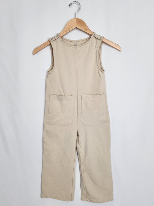 Maville Cream Bamboo Overalls • 5T