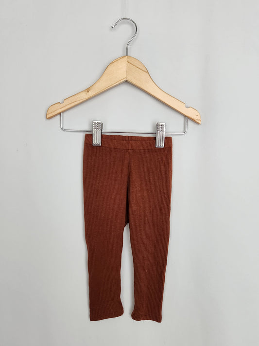 Brax Collective Rust Ribbed Leggings • 3-6 months