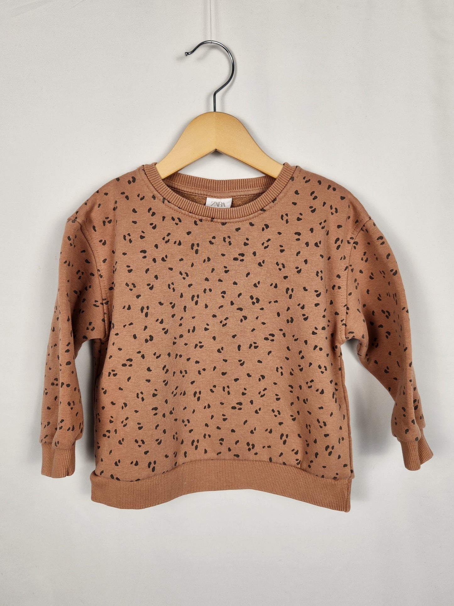 Zara Brown Dotty Sweatshirt • 3-4 years