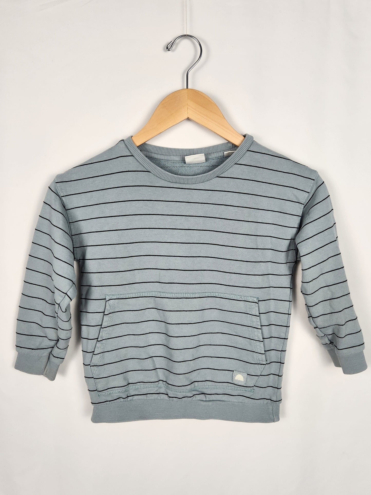 Zara Blue Stripe Sweatshirt • 4-5 years