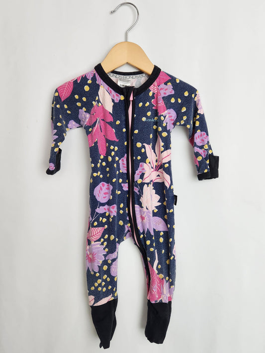 PLAYY Bonds Navy Floral Wondersuit • 3-6 months