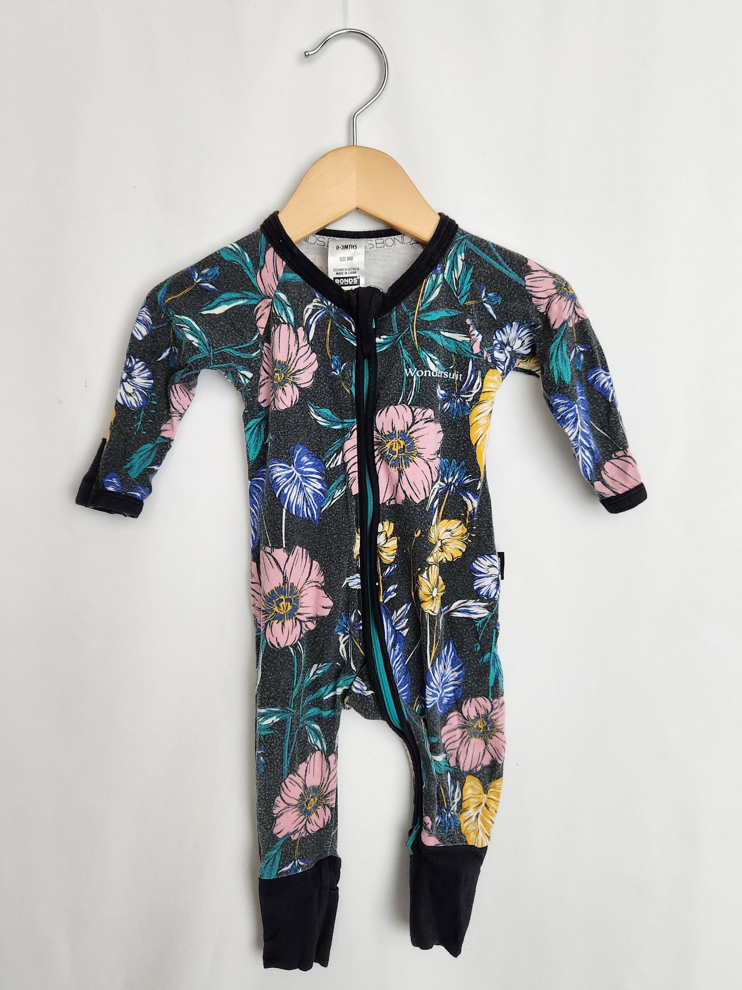 PLAYY Bonds Dark Floral Wondersuit • 0-3 months