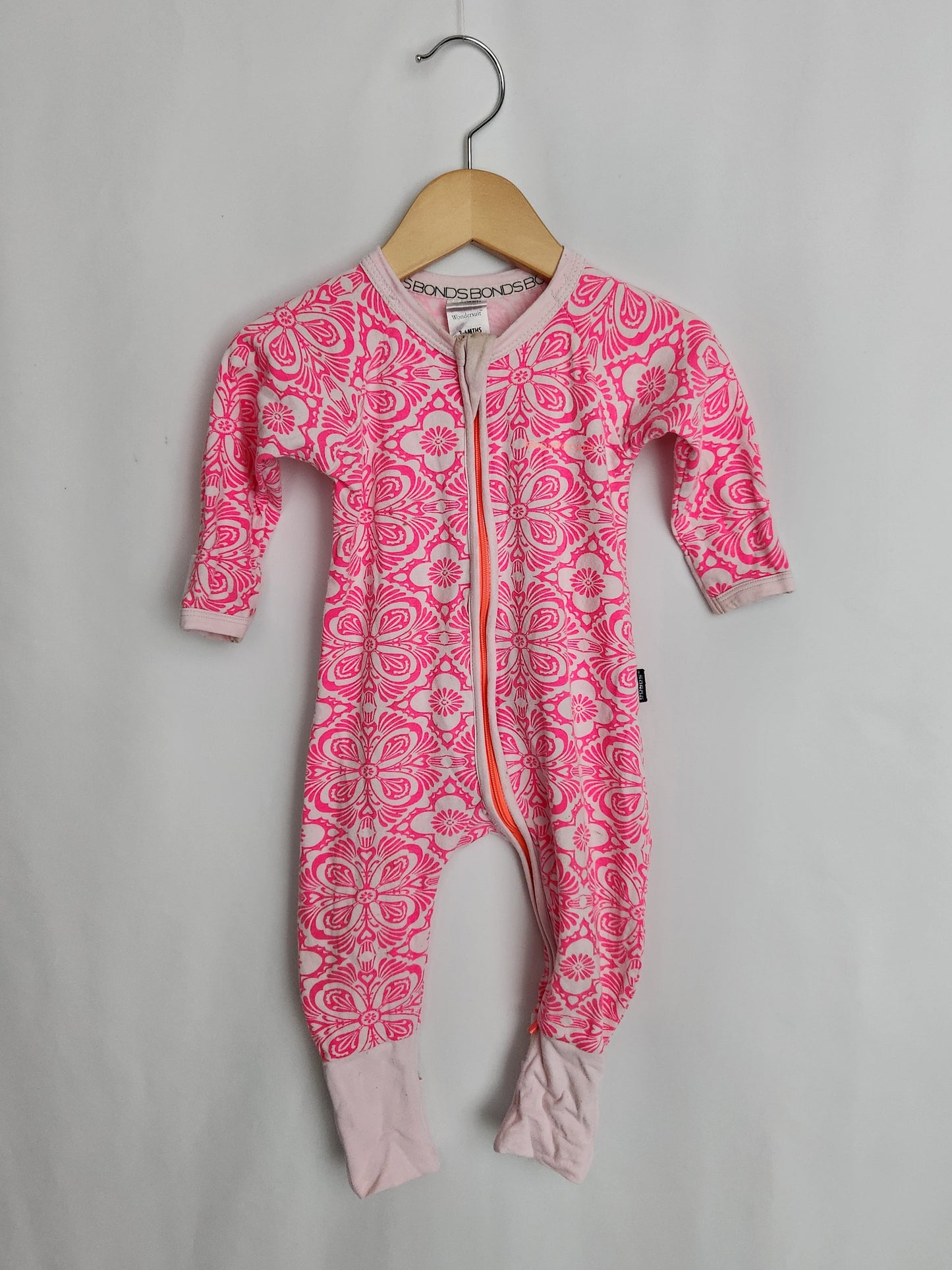 PLAYY Bonds Pink Floral Wondersuit • 3-6 months