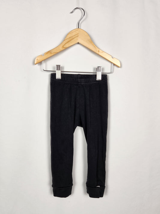 Little & Lively Black Bamboo Leggings *stain* • 18-24 months