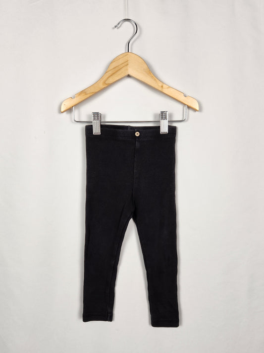 Zara Black Ribbed Leggings • 18-24 months