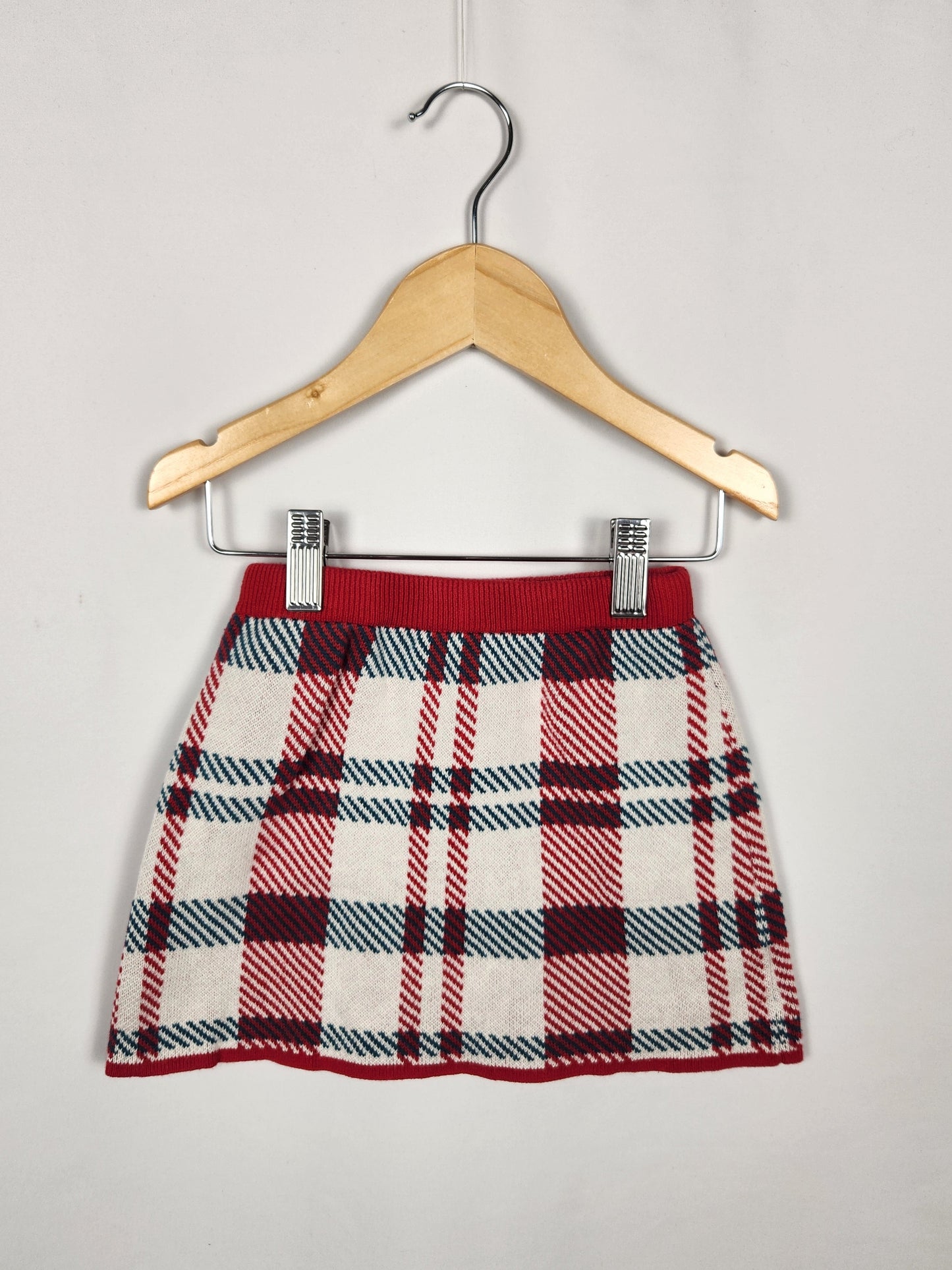 Holiday Plaid Knit Skirt • 3T